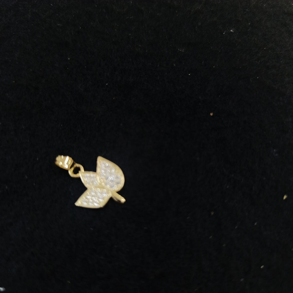 DIJE TEJIDO HOJAS CON CIRCONIAS 14K 1 GR (NUEVO)