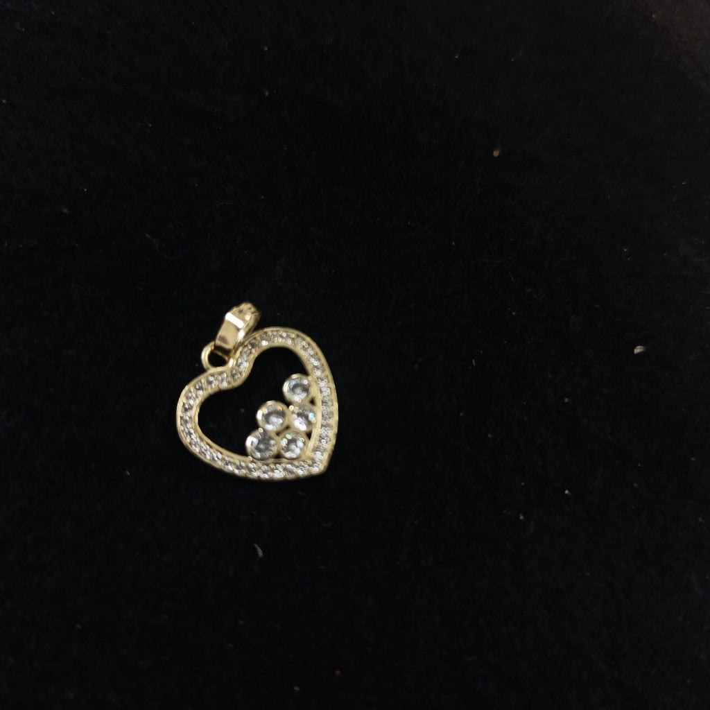 DIJE CORAZON CON CIRCONIAS 14K 1.6 GR (NUEVO)