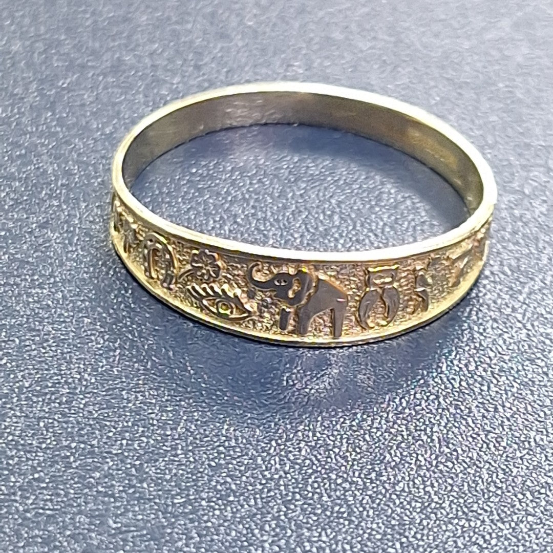 ANILLOS ARGOLLA DE LA SUERTE 10K TALLA 8 1.2 GR (NUEVO)