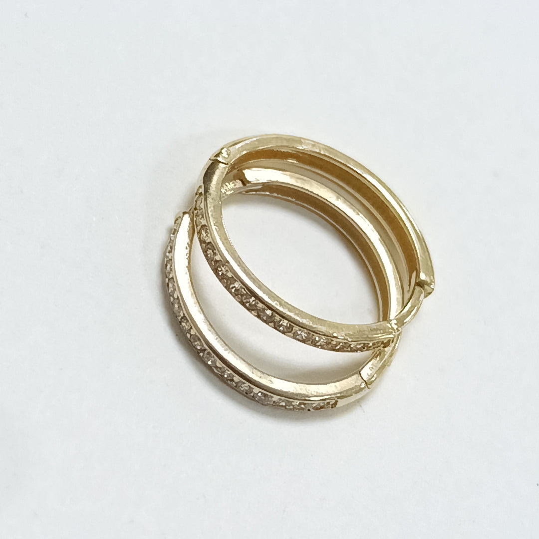 ARETES ARRACADAS C CIRCONIAS 14K 2 GR (NUEVO)