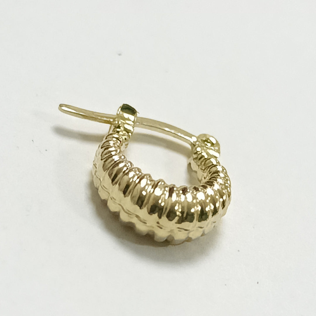 ARETES ARRACADA ESTRIADAS 14K 1.2 GR (NUEVO)