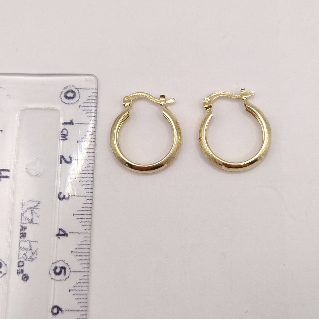 ARETES TEJIDO ARRACADA SATINADA 14K 2.6 GR (NUEVO)