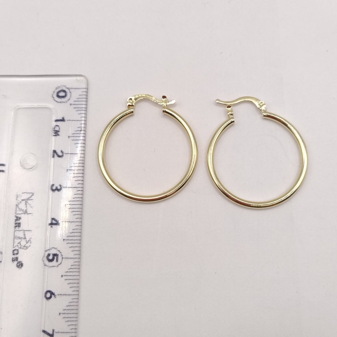 ARETES TEJIDO ARRACADAS LISAS 14K 1.5 GR (NUEVO)