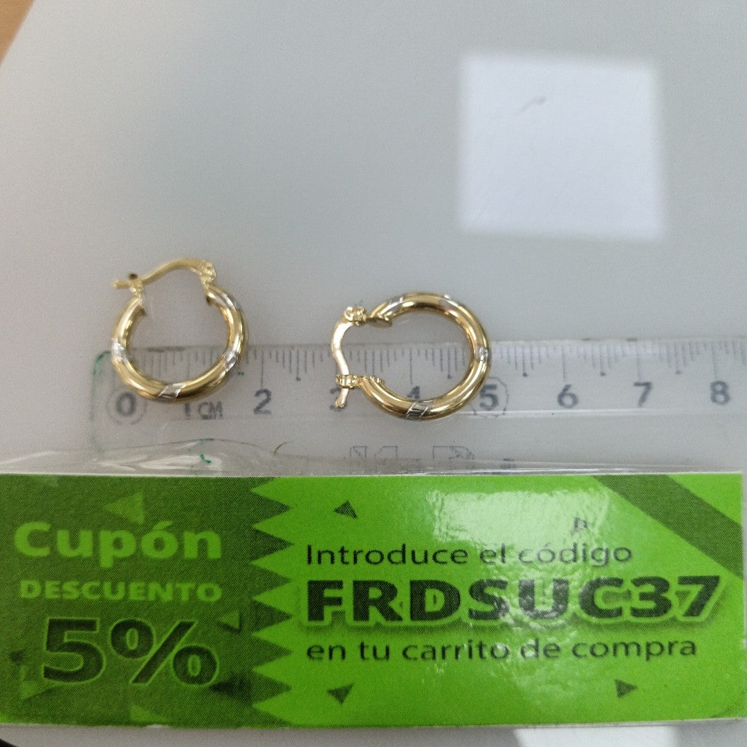 ARETES ARRACADAS COMBINADAS 14K 1.6 GR (NUEVO)