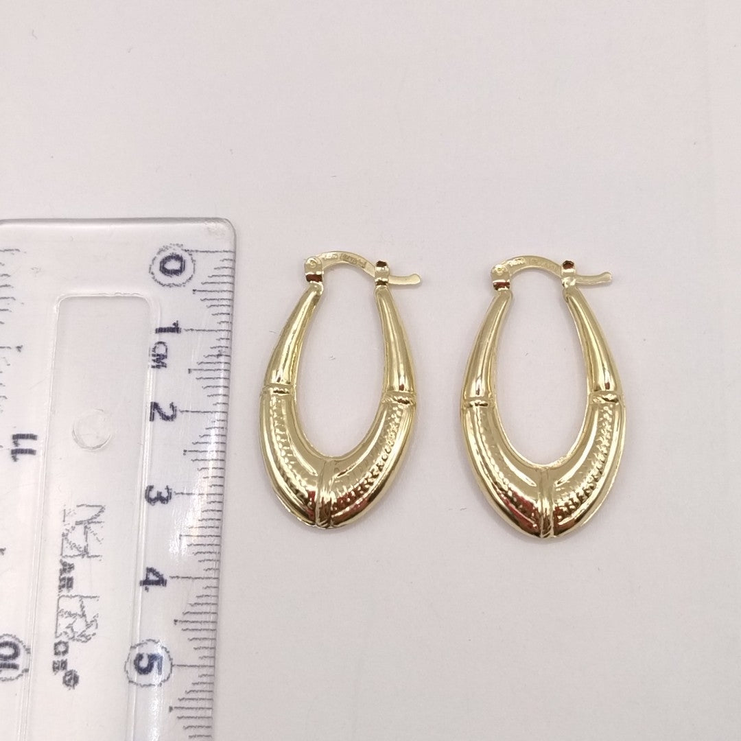 ARETES ARRACADAS ESTRIADAS 14K 2.7 GR (NUEVO)