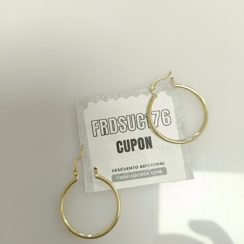 ARETES TEJIDO ARRACADAS LISAS 14K 1.5 GR (NUEVO)