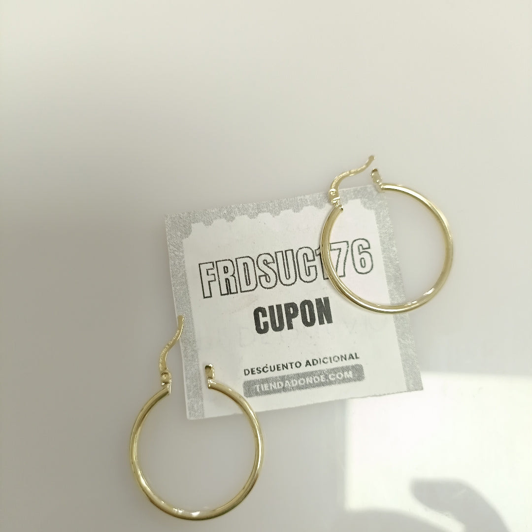 ARETES TEJIDO ARRACADAS LISAS 14K 1.5 GR (NUEVO)