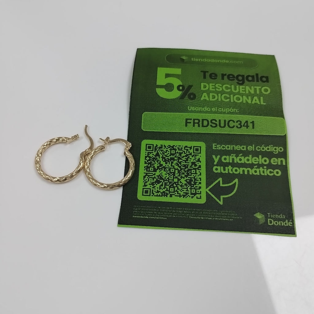 ARETES ARRACADAS LABRADAS 14K 2.2 GR (NUEVO)