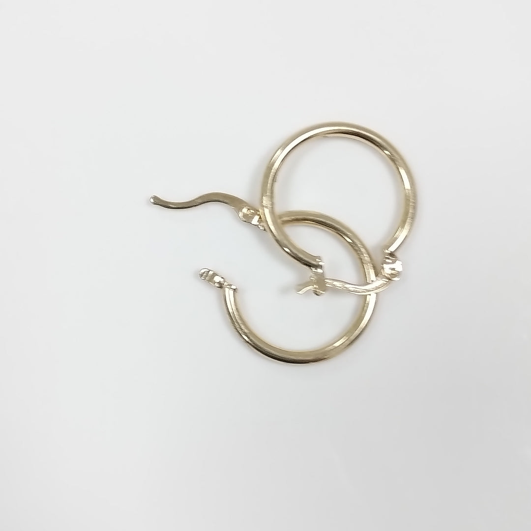 ARETES TEJIDO ARRACADAS LISAS 14K 1.2 GR (NUEVO)