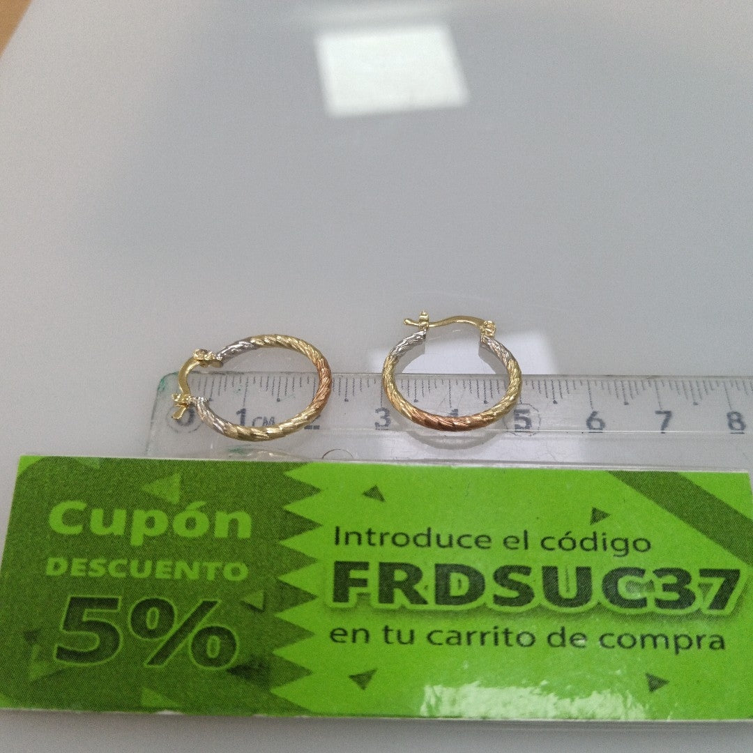 ARETES TEJIDO ARRACADAS TZL COMBINADAS 14K 1.8 GR (NUEVO)