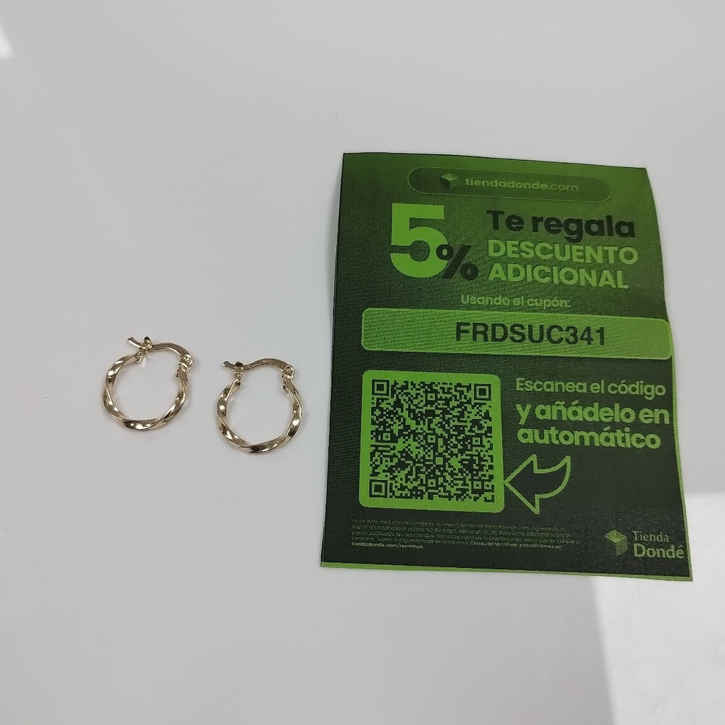 ARETES ARRACADAS TORZAL 14K 1.1 GR (NUEVO)