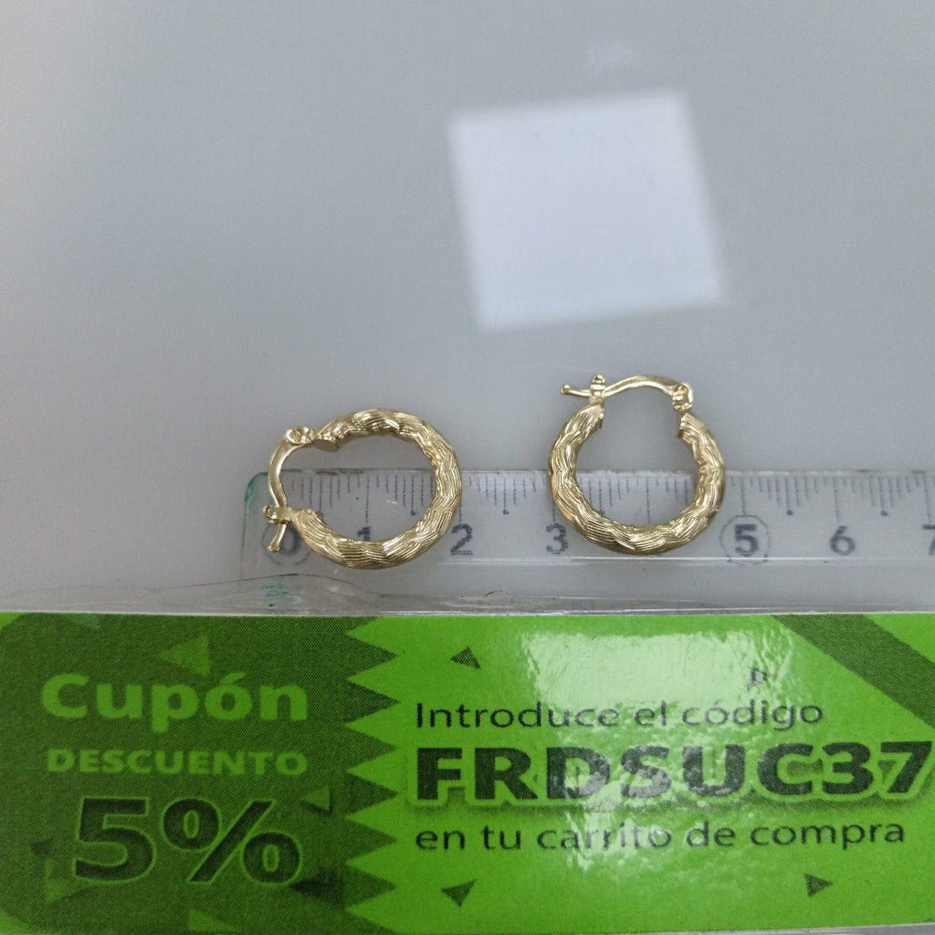 ARETES TEJIDO ARRACADAS ASTRIADAS 14K 2 GR (NUEVO)