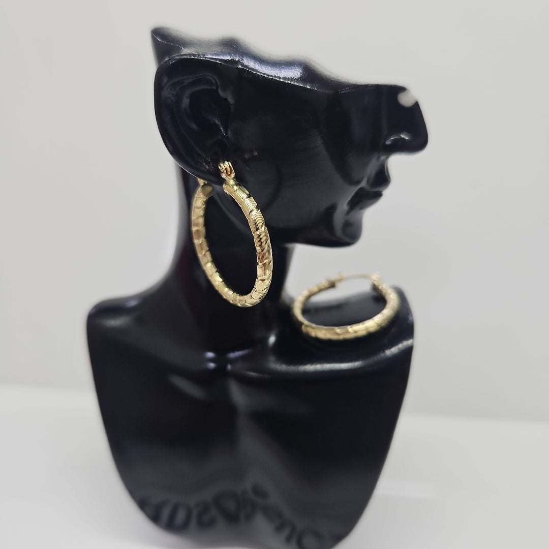 ARETES ARRACADAS LABRADAS 14K 3.2 GR (NUEVO)