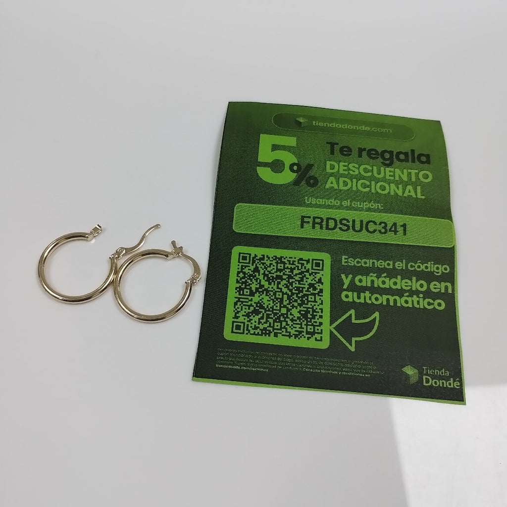 ARETES TEJIDO ARRACADAS LISAS 14K 1.1 GR (NUEVO)