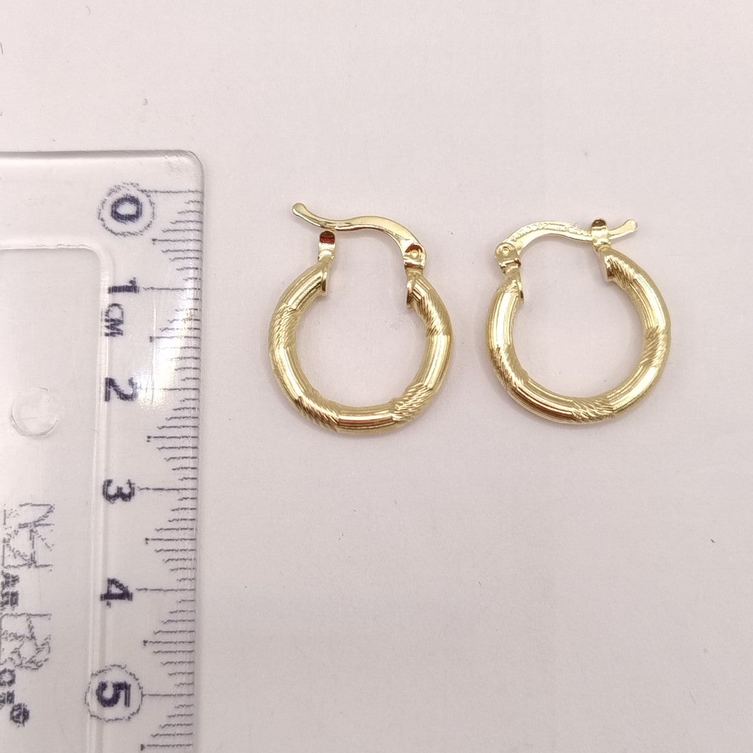 ARETES TEJIDO ARRACADAS CON DISEÑO 14K 2.6 GR (NUEVO)