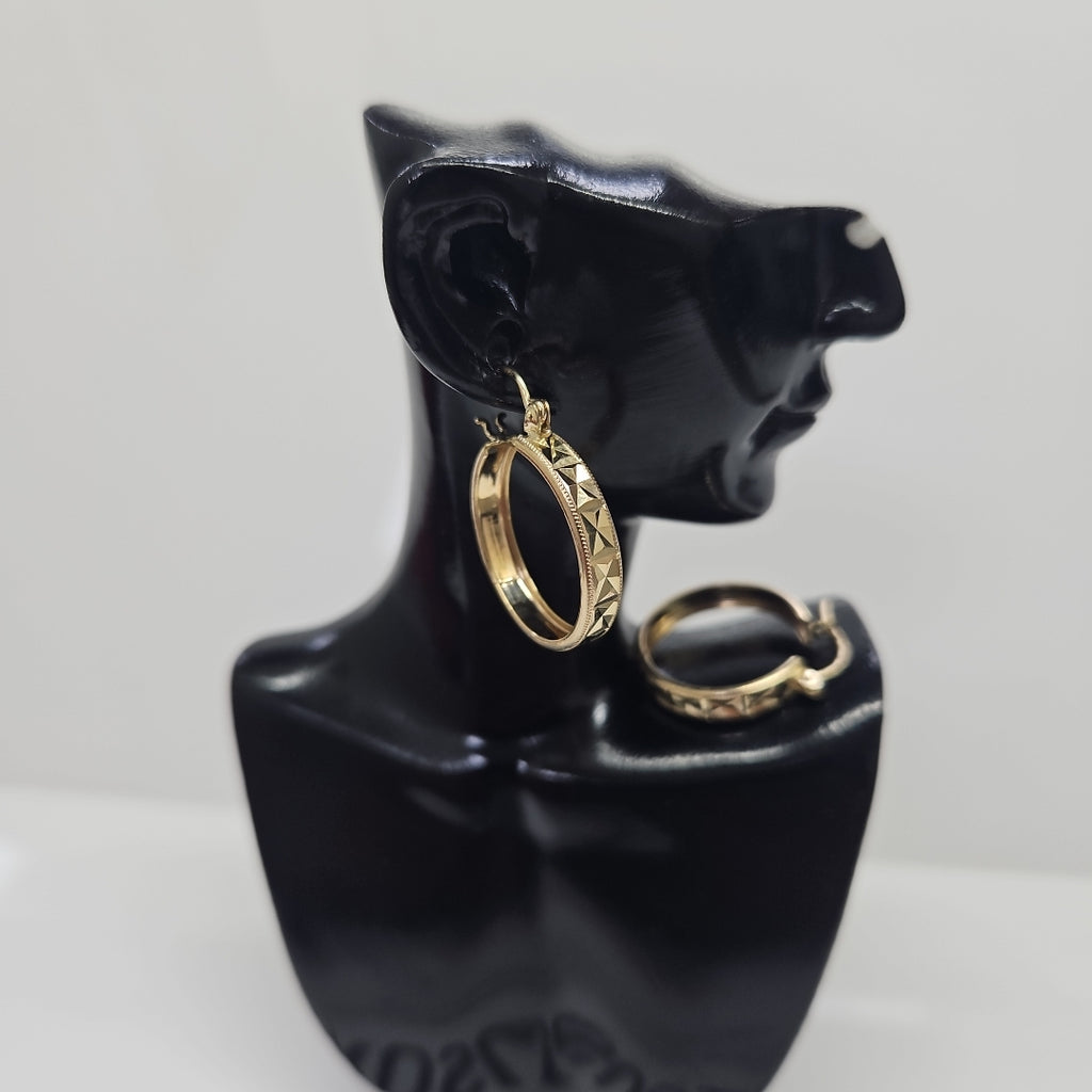 ARETES ARRACADAS LABRADAS 10K 2.4 GR (NUEVO)