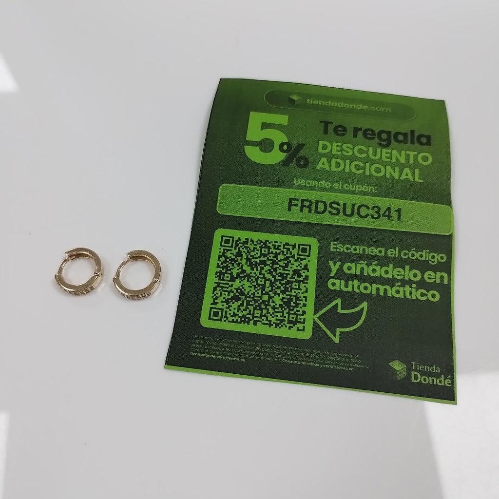 ARETES HUGGIES C CIRCONIA 14K 2.1 GR (NUEVO)