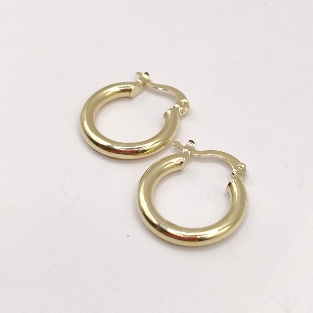 ARETES TEJIDO ARRACADAS LISAS 14K 1.6 GR (NUEVO)