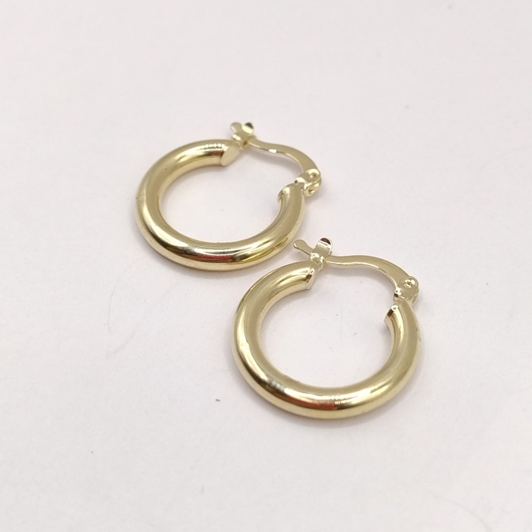 ARETES TEJIDO ARRACADAS LISAS 14K 1.6 GR (NUEVO)