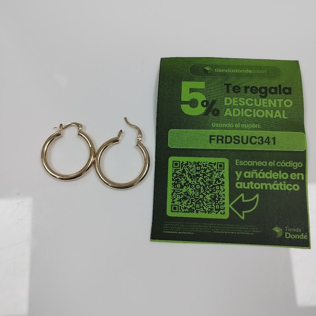 ARETES TEJIDO ARRACADAS LISAS HUECAS 14K 2.2 GR (NUEVO)