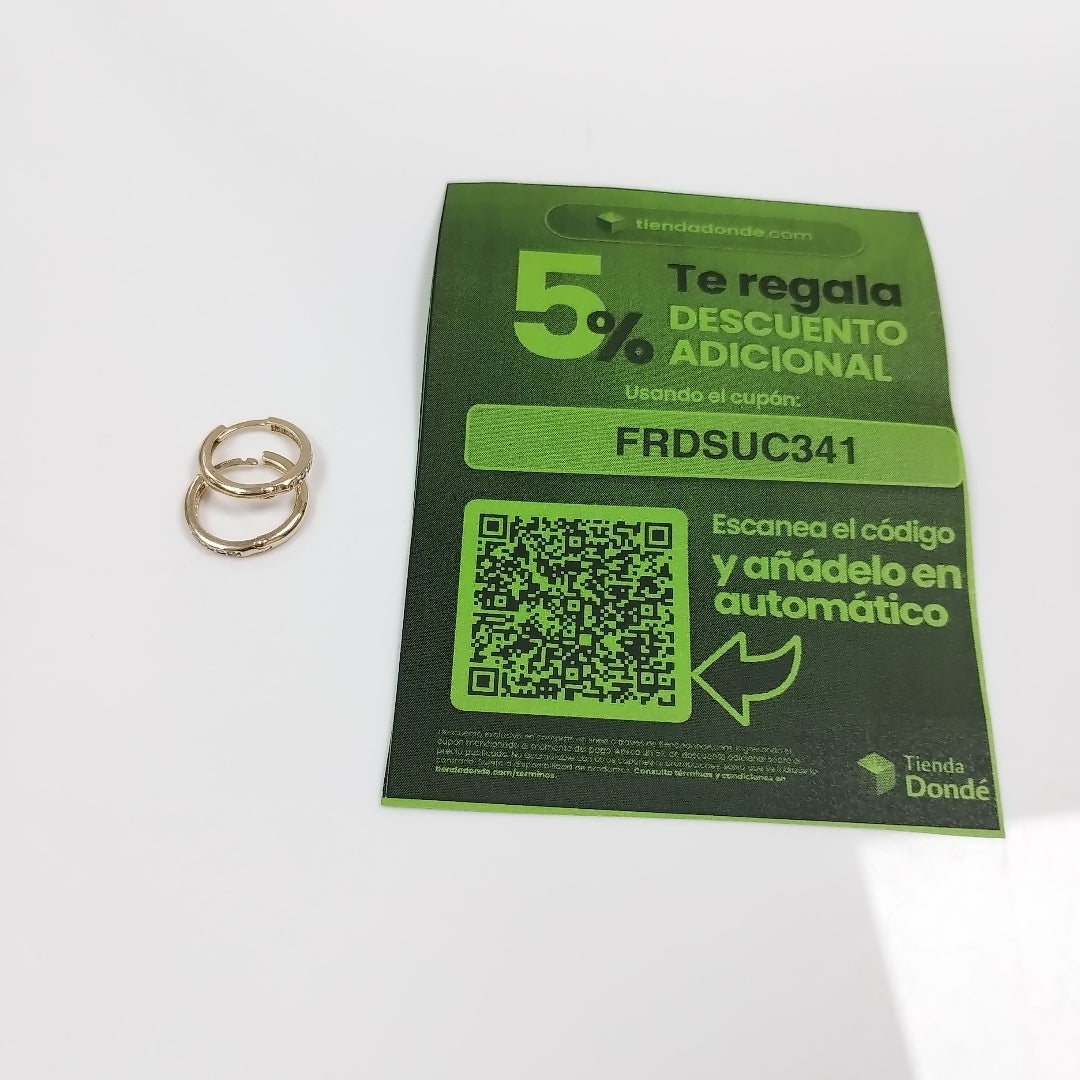 ARETES ARRACADA C CIRCONIAS 14K 1.6 GR (NUEVO)