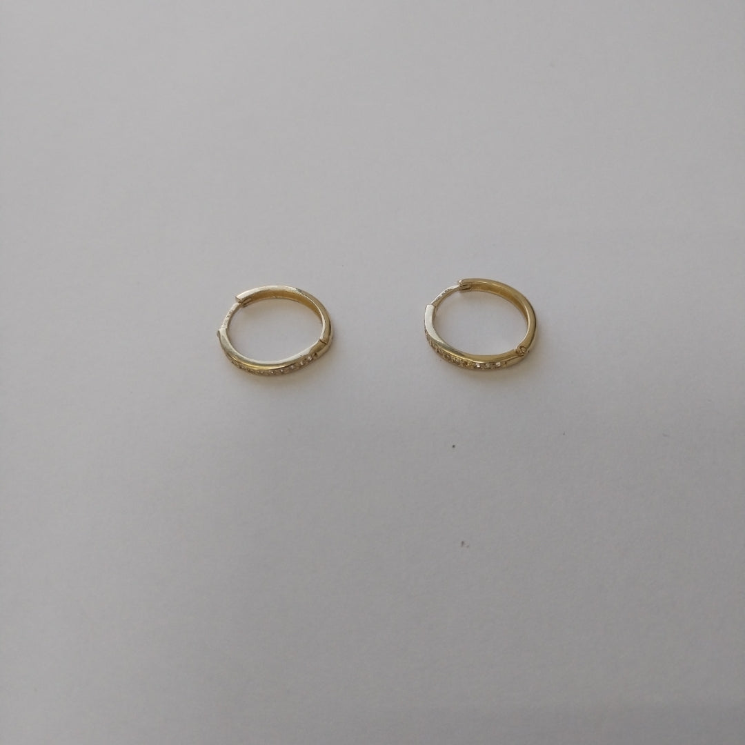 ARETES HUGGIES C CIRCONIA 14K 1.7 GR (NUEVO)