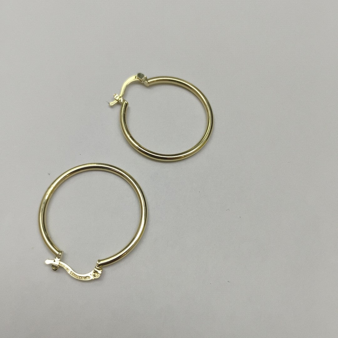 ARETES TEJIDO ARRACADAS LISAS 14K 1.5 GR (NUEVO)