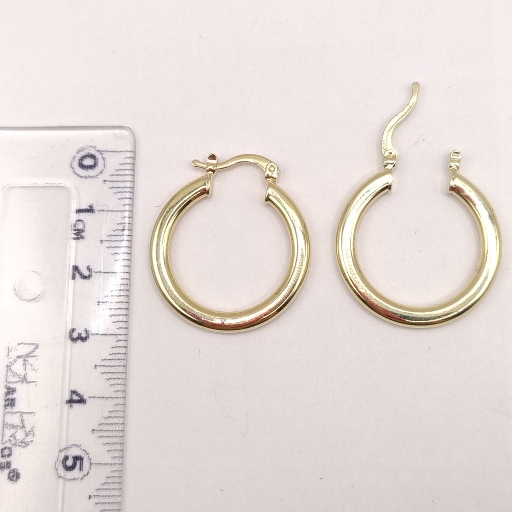 ARETES TEJIDO ARRACADA LISA 14K 2 GR (NUEVO)