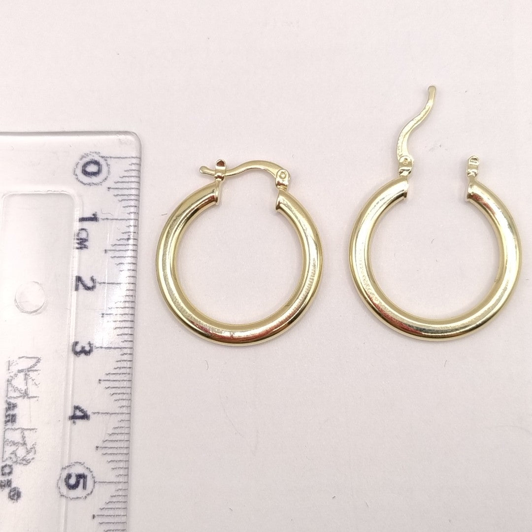 ARETES TEJIDO ARRACADA LISA 14K 2 GR (NUEVO)