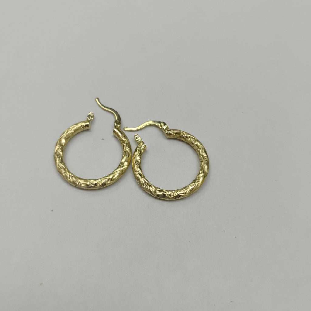ARETES TEJIDO ARRACADA LABRADA 14K 2.7 GR (NUEVO)