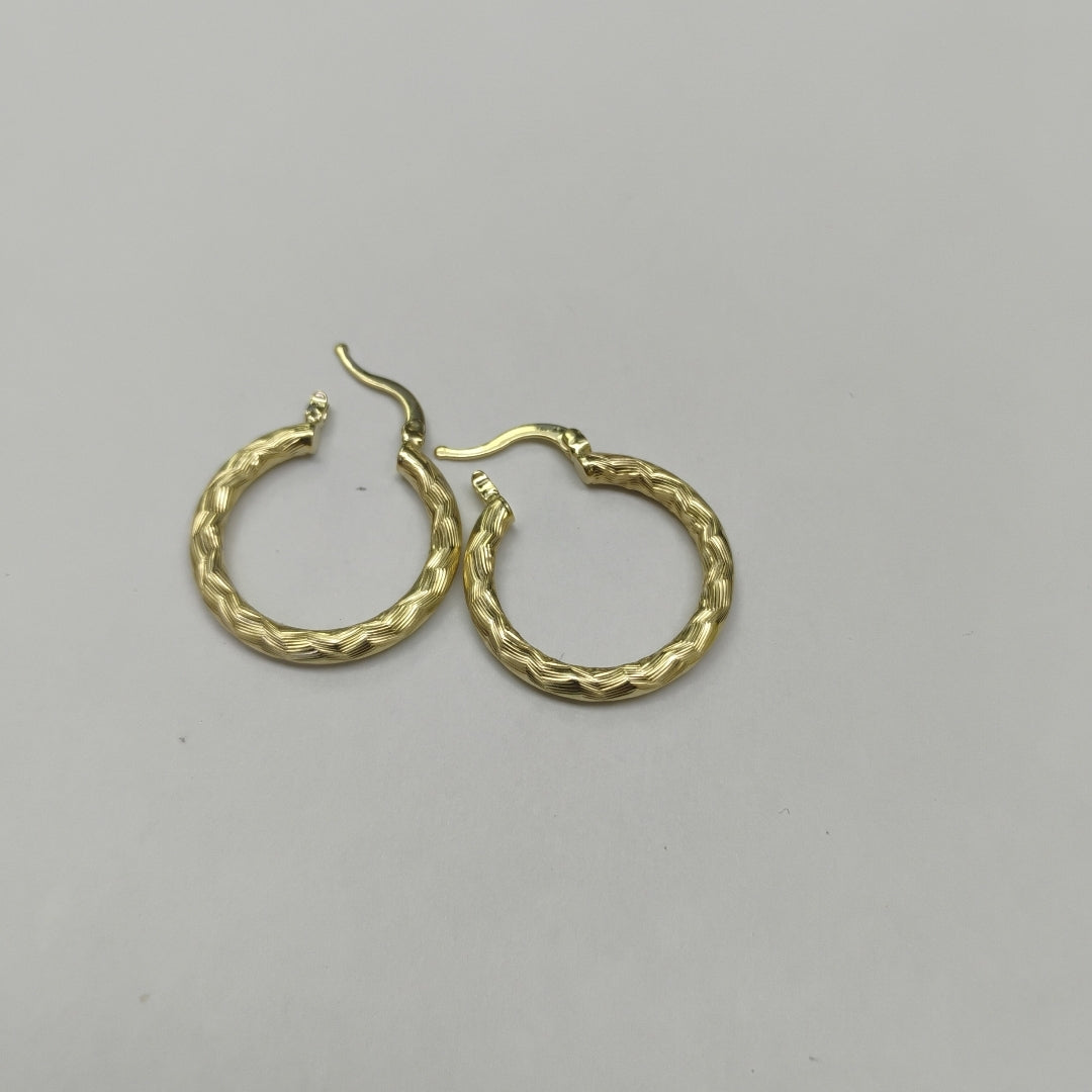 ARETES TEJIDO ARRACADA LABRADA 14K 2.7 GR (NUEVO)