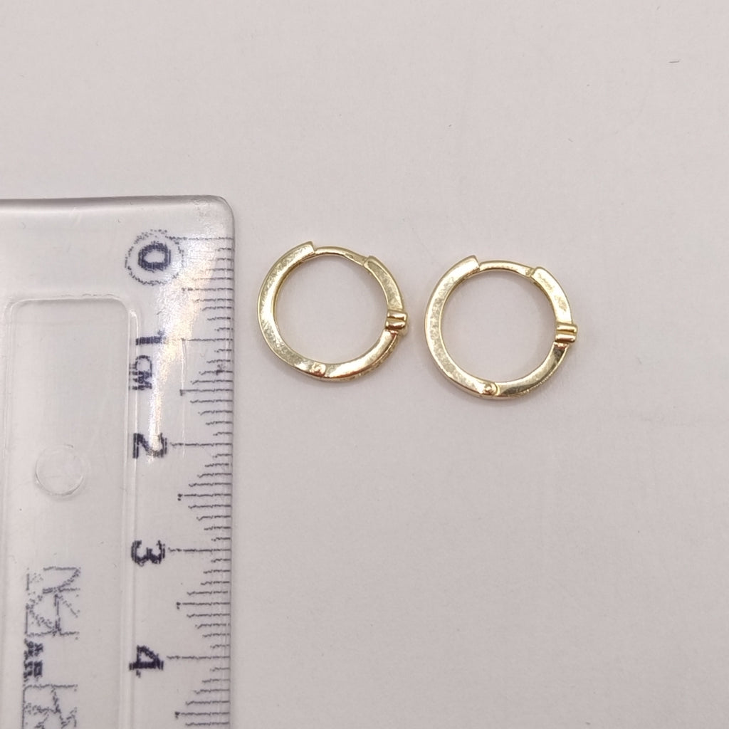 ARETES HUGGIES C CIRCONIA 14K 2 GR (NUEVO)