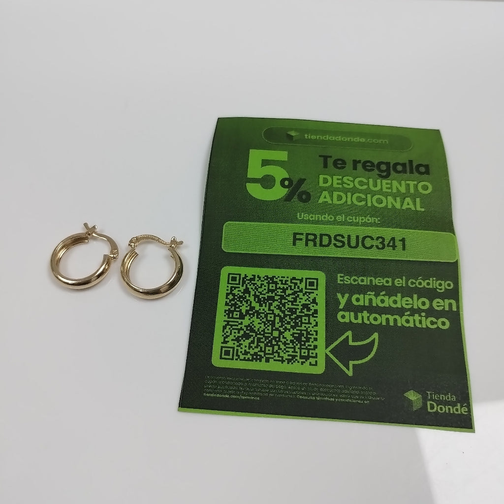 ARETES TEJIDO ARRACADAS LISAS 14K 2.1 GR (NUEVO)