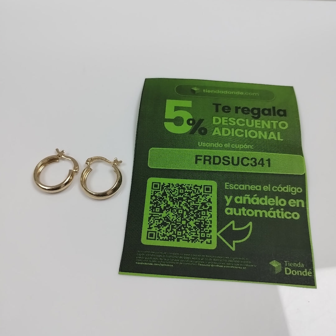 ARETES TEJIDO ARRACADAS LISAS 14K 2.1 GR (NUEVO)