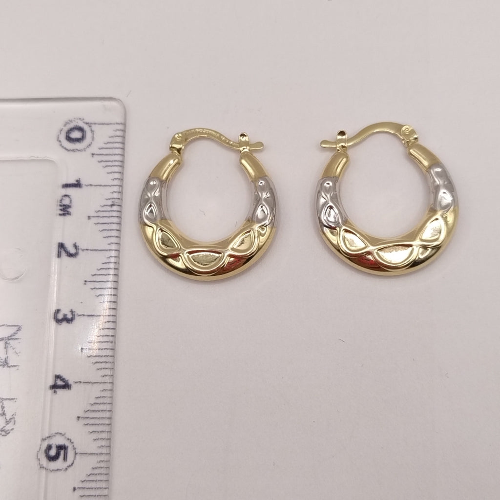 ARETES ARRACADAS COMBINADAS CON INFINITO 14K 2.3 GR (NUEVO)