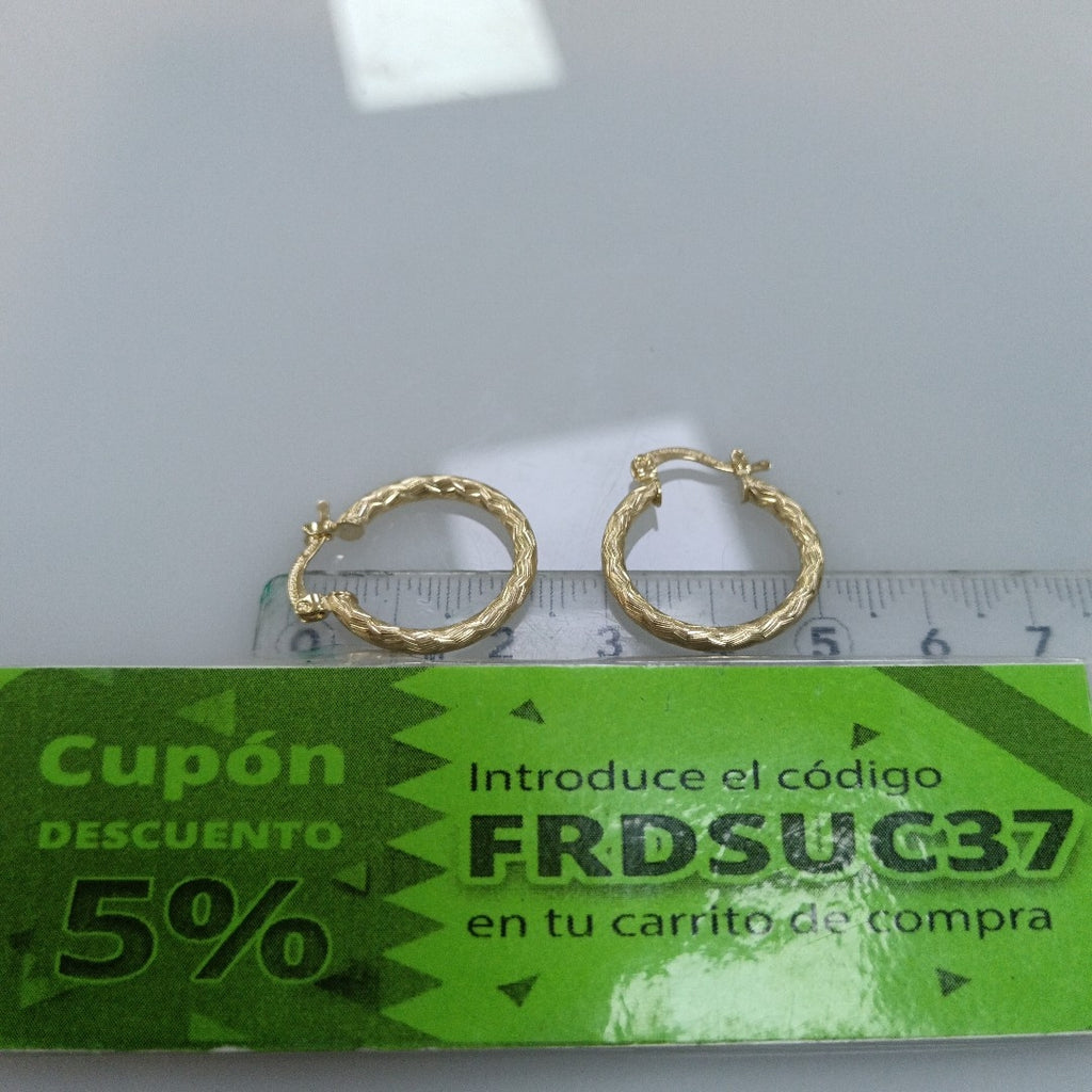 ARETES ARRACADAS LABRADAS 14K 2.1 GR (NUEVO)