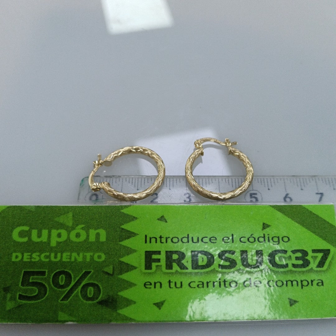 ARETES ARRACADAS LABRADAS 14K 2.1 GR (NUEVO)