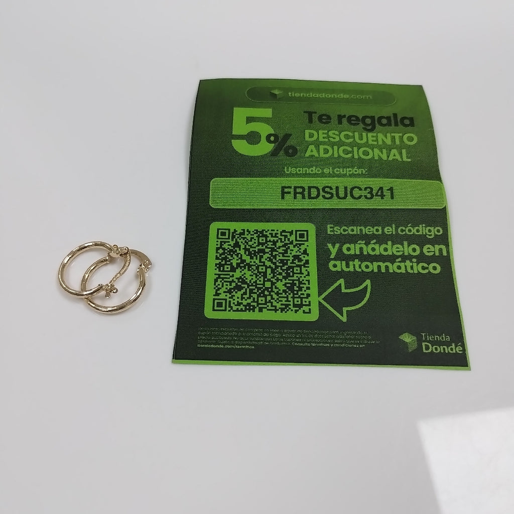 ARETES ARRACADAS ESTRIADAS 14K 1.4 GR (NUEVO)