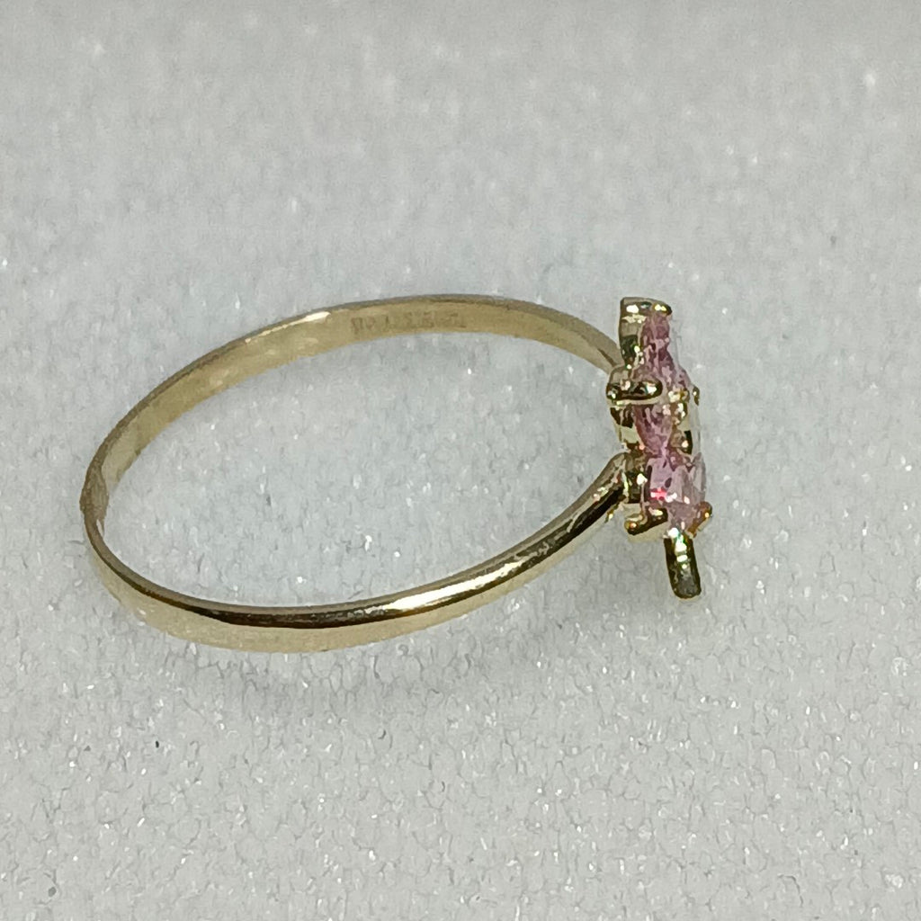 ANILLOS FIG FLOR PIEDRAS COL 14K TALLA 7 0.9 GR (NUEVO)