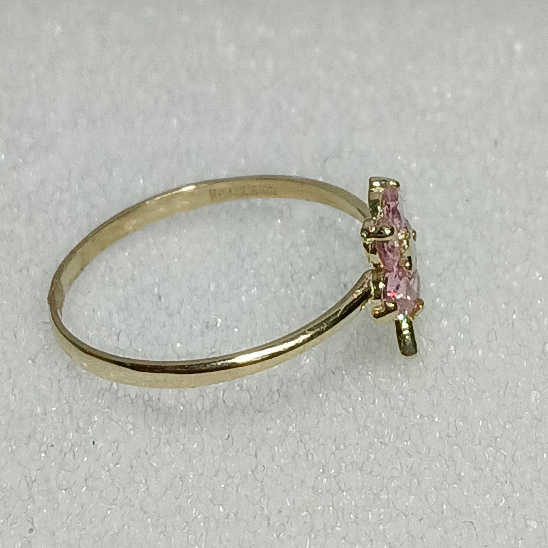 ANILLOS FIG FLOR PIEDRAS COL 14K TALLA 7 0.9 GR (NUEVO)