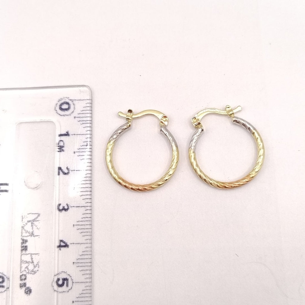ARETES TEJIDO ARRACADAS TZL COMBINADAS 14K 1.8 GR (NUEVO)