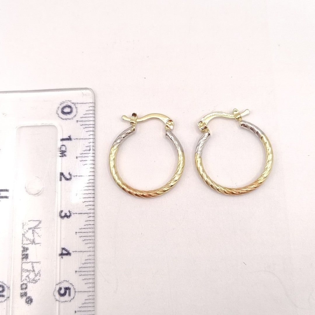ARETES TEJIDO ARRACADAS TZL COMBINADAS 14K 1.8 GR (NUEVO)