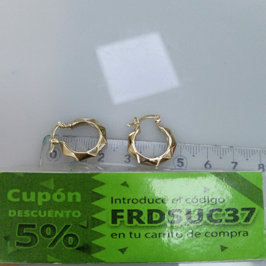 ARETES TEJIDO ARRACADAS FACETADAS 14K 1.7 GR (NUEVO)