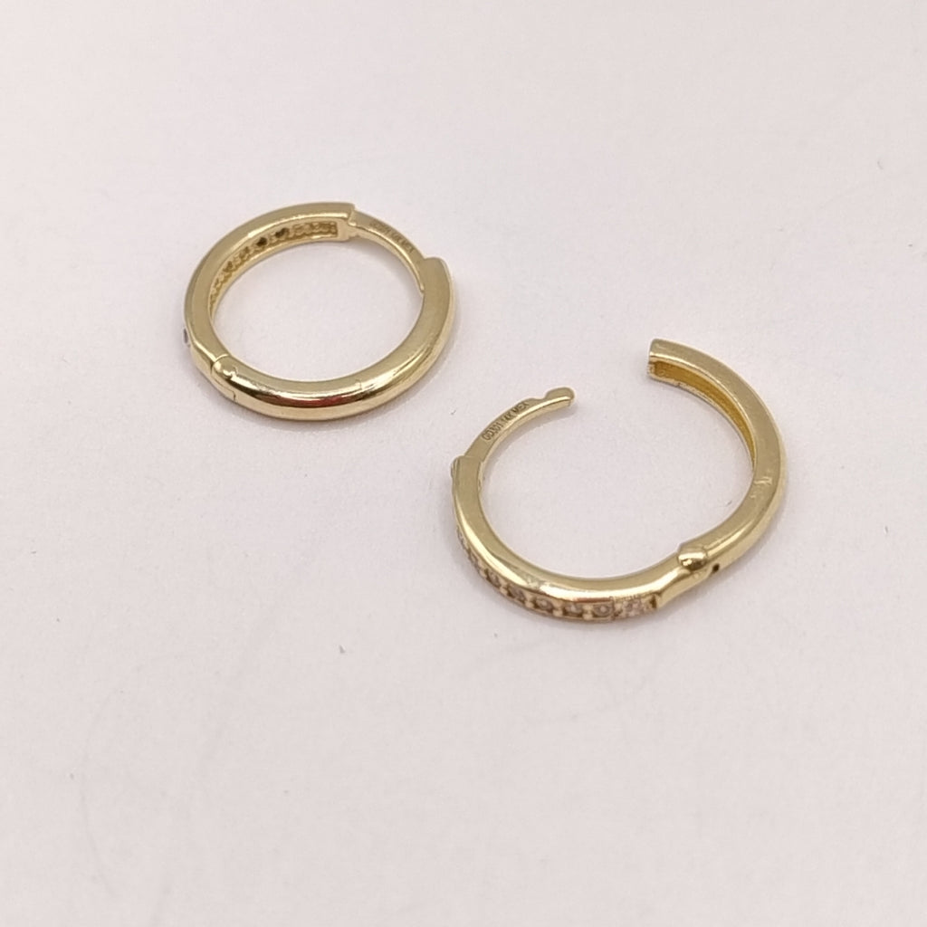 ARETES ARRACADA C CIRCONIAS 14K 1.6 GR (NUEVO)