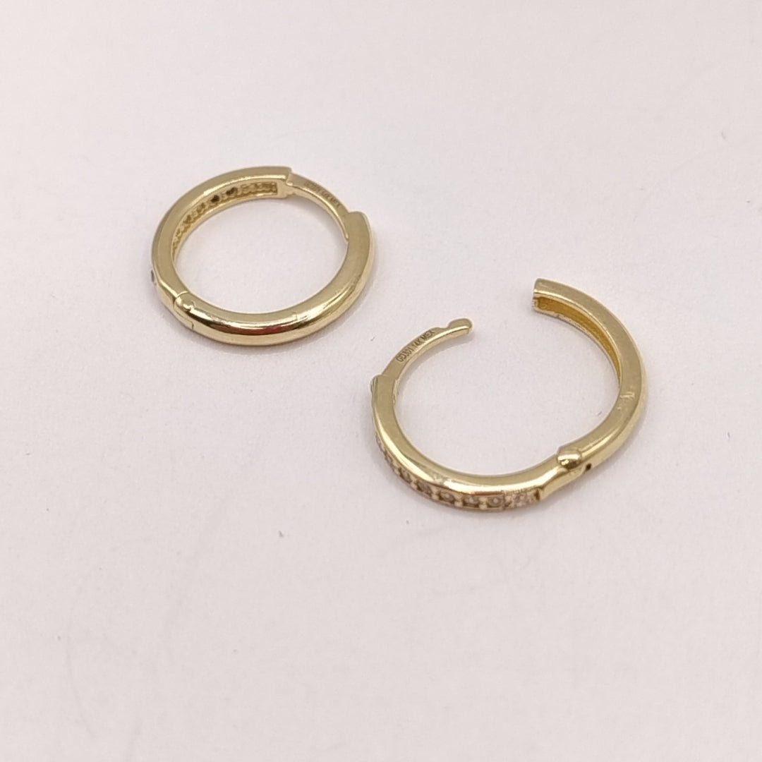 ARETES ARRACADA C CIRCONIAS 14K 1.6 GR (NUEVO)