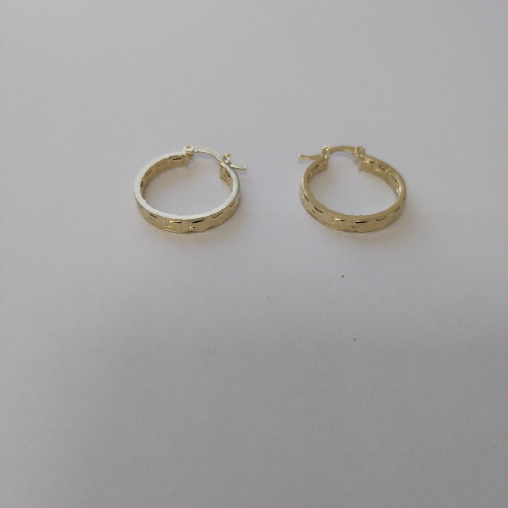 ARETES TEJIDO ARRACADAS TIPO GRECAS 14K 2.2 GR (NUEVO)