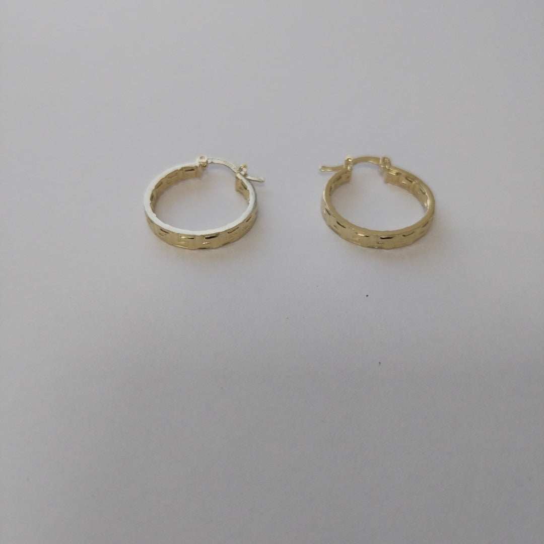 ARETES TEJIDO ARRACADAS TIPO GRECAS 14K 2.2 GR (NUEVO)