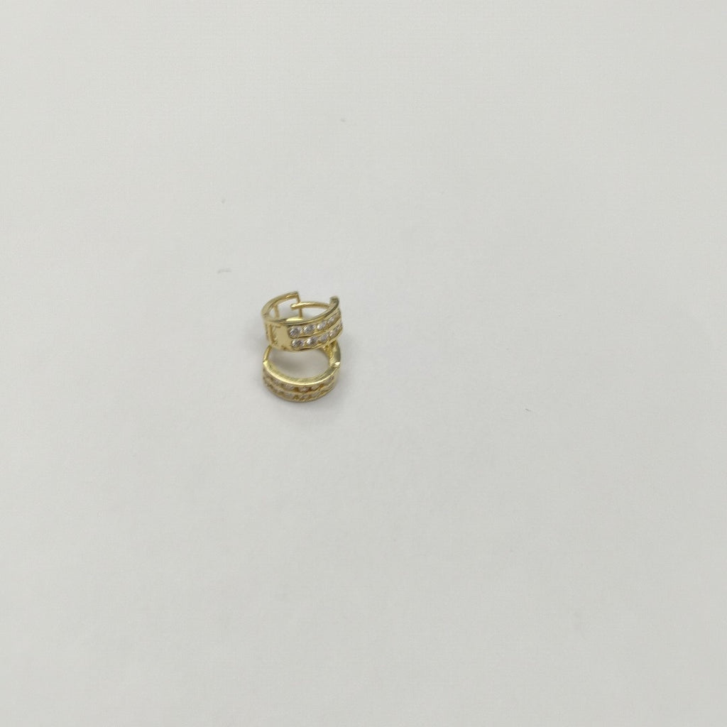 ARETES HUGGIES C CIRCONIAS 14K 1.8 GR (NUEVO)