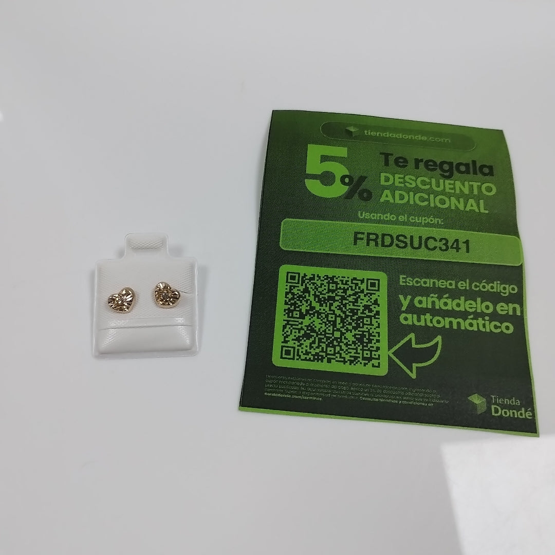 BROQUELES BROQUEL FIG CORAZON C CIRCONIA 14K 0.2603 GR (NUEVO)