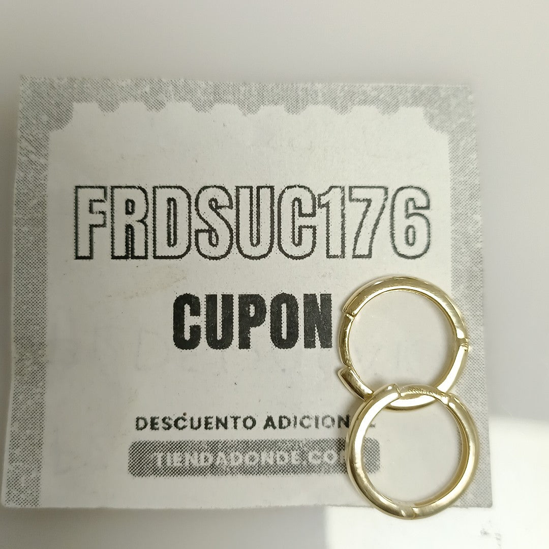 ARETES HUGGIES LISAS 14K 1.5 GR (NUEVO)